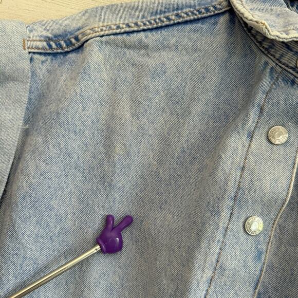 🍁 Zara Denim Mini Overalls Romper Raw Hem Snap Closure Cotton Light Wash Summer - Picture 15 of 16